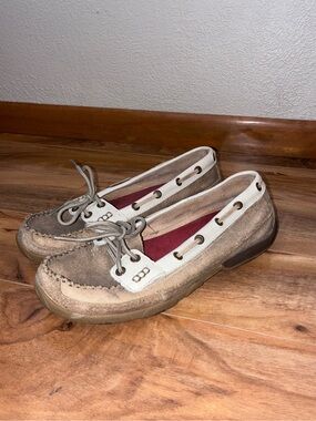 Twisted X Womens Dusty Tan Leather Driving shoes - size 8